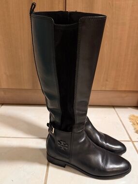 Tory Burch black high boots - good condition